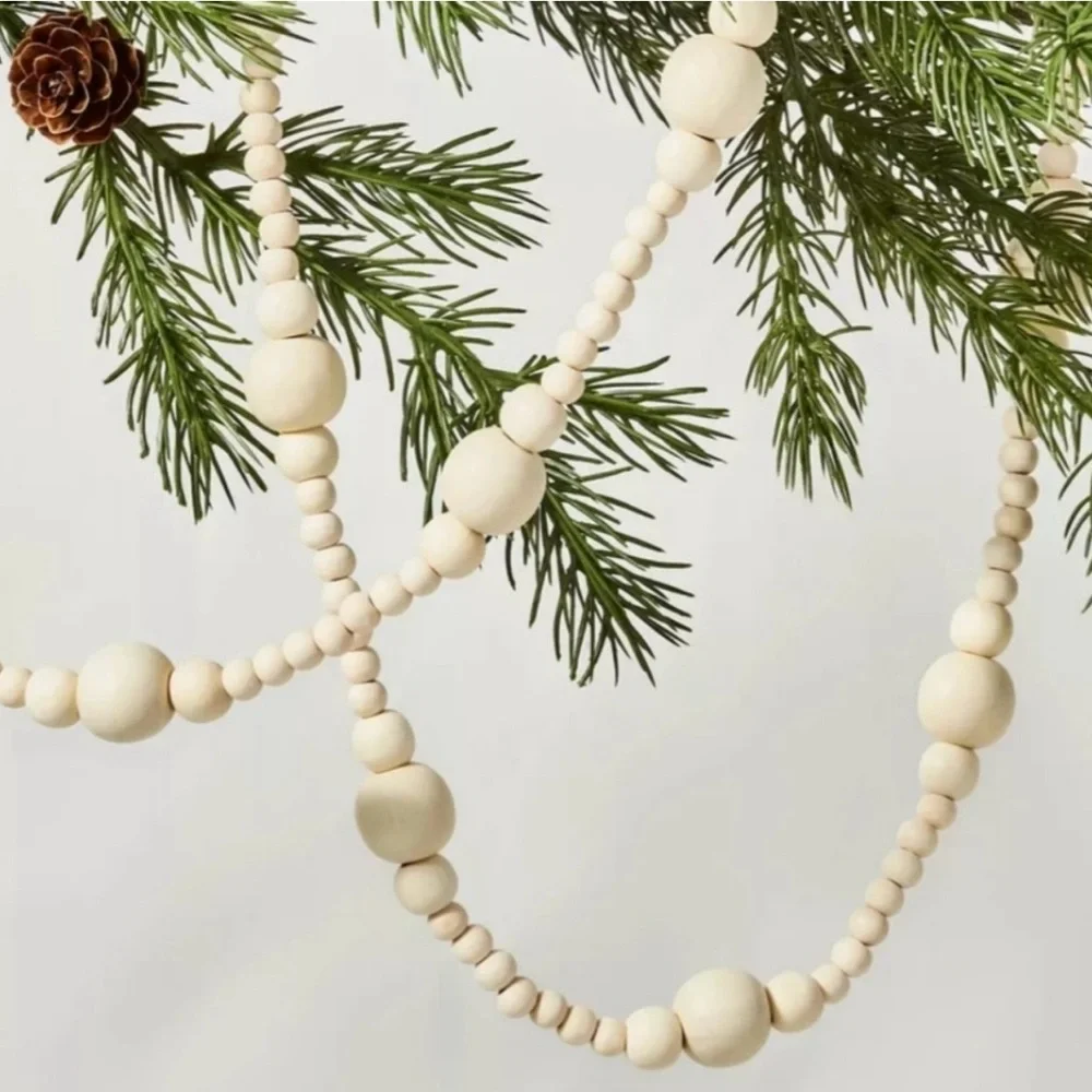 Hearth & Hand with Magnolia Natural Wood Bead Garland 12ft